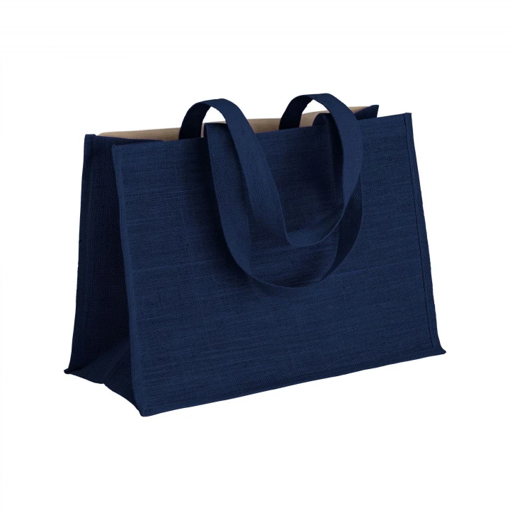 Sustainable Living Large Jute Bag With Coloured Handles and Gussets