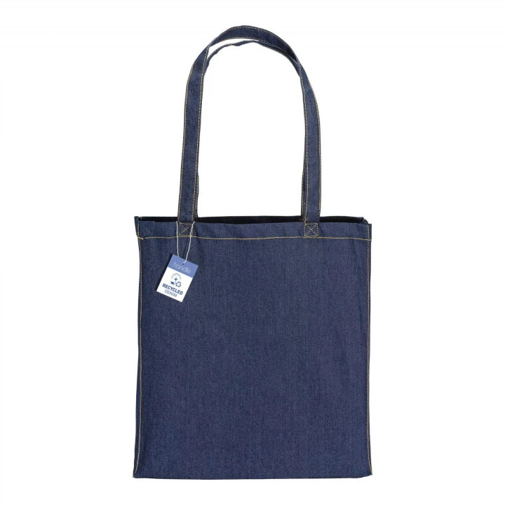Sustainable Living Recycled Denim Shopping Bag with Gusset