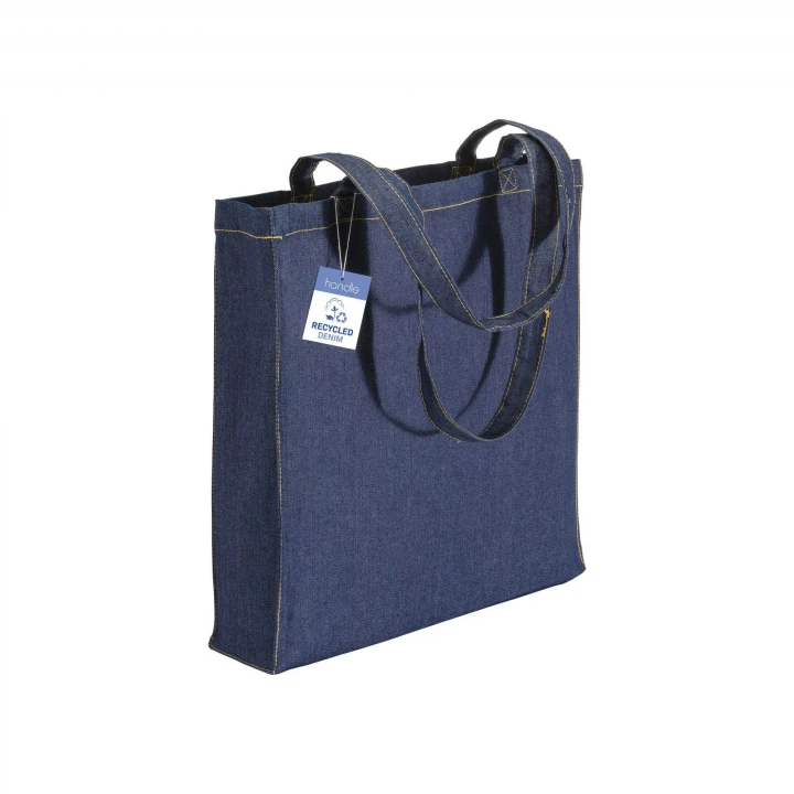 Sustainable Living Recycled Denim Shopping Bag with Gusset