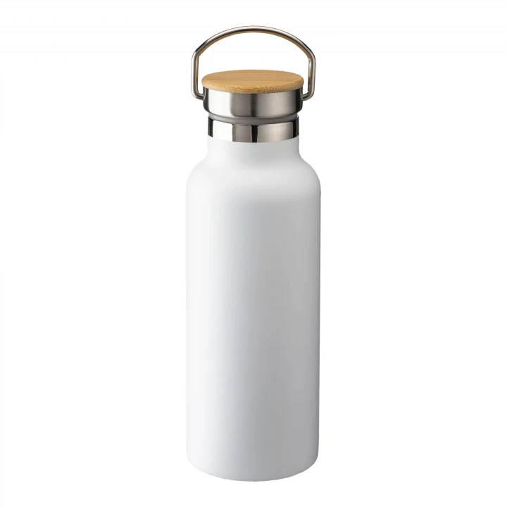 Sustainable Living Stainless Steel Insulating Flask 500ml With Bamboo Lid