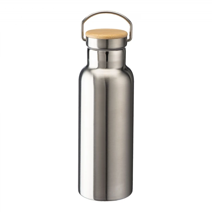 Sustainable Living Stainless Steel Insulating Flask 500ml With Bamboo Lid