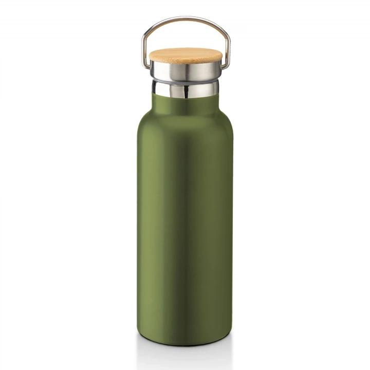 Sustainable Living Stainless Steel Insulating Flask 500ml With Bamboo Lid