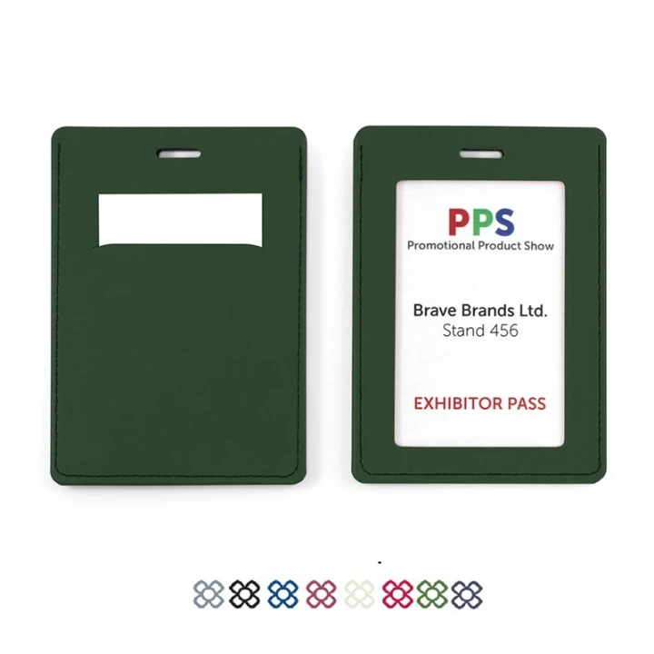 Portrait ID Card Holder, with a Card slot to the rear in recycled Como
