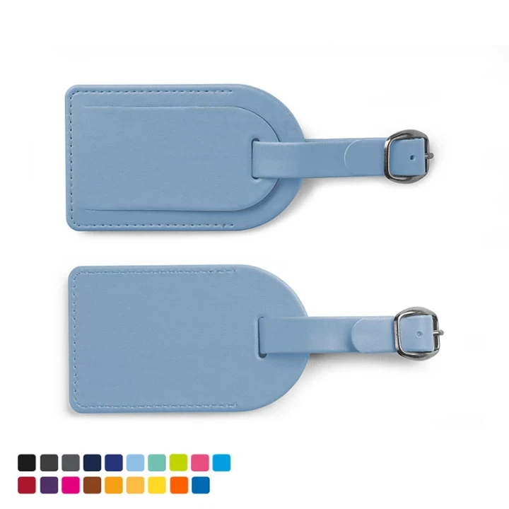 Small Luggage Tag with Security Flap in Soft Touch Vegan Torino PU