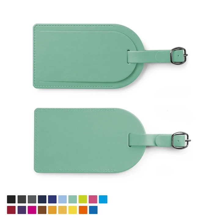 Large Luggage Tag with Security Flap in Soft Touch Vegan Torino PU