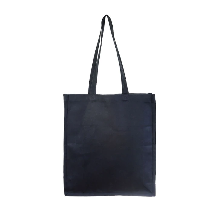 7oz Black Cotton Bag With Gusset