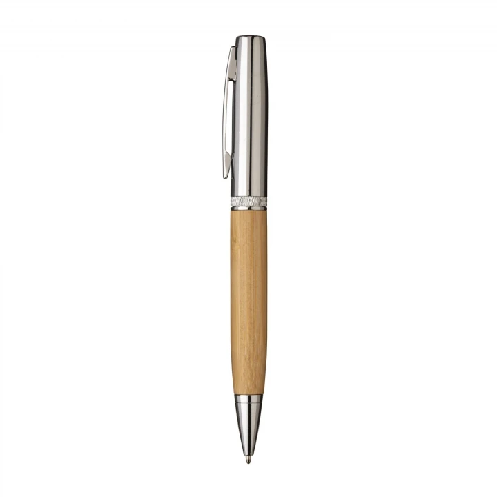 Sustainable Living Metal Twist Pen with bamboo barrel