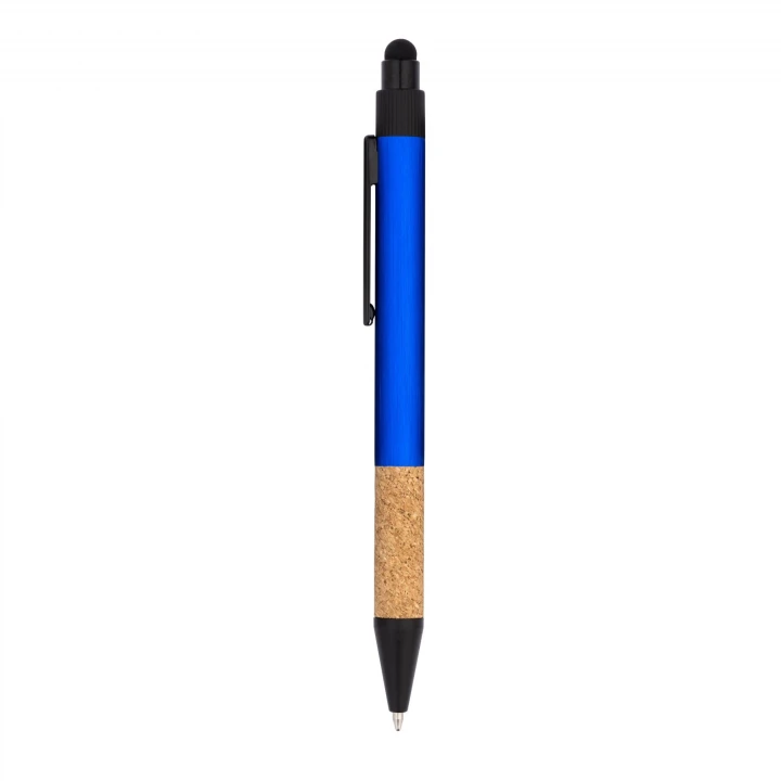 Sustainable Living Aluminium Pen with cork grip and touch screen button