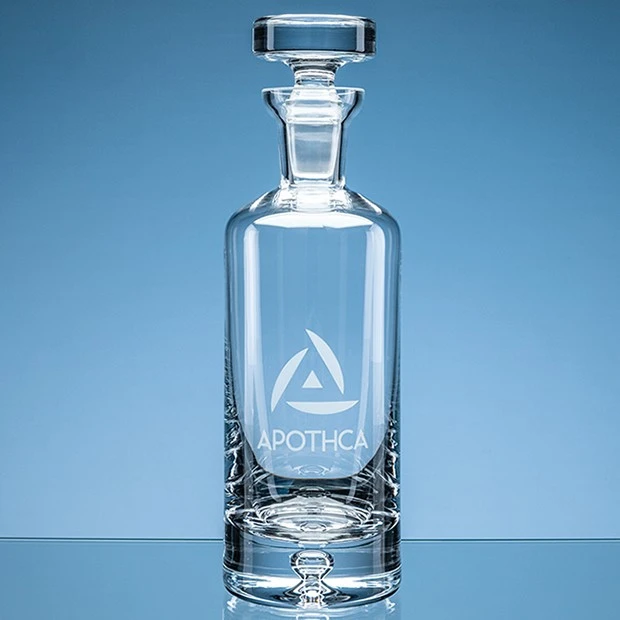0.75ltr Handmade Bubble Base Arran Round Decanter