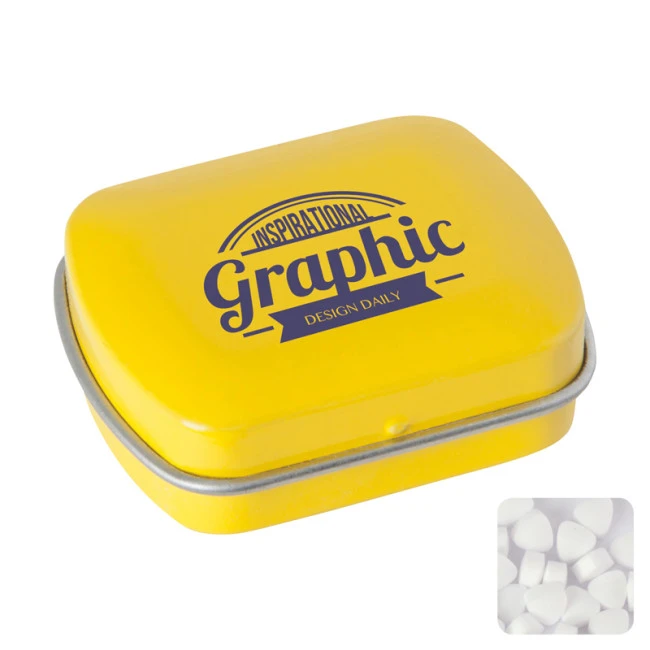 Small Flat Hinged Tin With Sugar Free Mints
