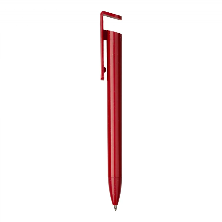 Sustainable Living Recycled Plastic and Wheat Straw Pen with phone holder