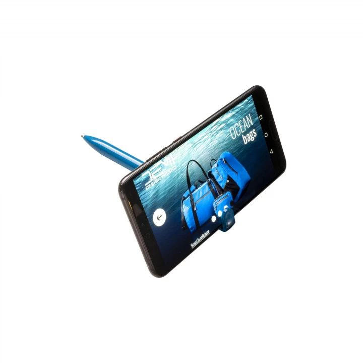 Sustainable Living Recycled Plastic and Wheat Straw Pen with phone holder