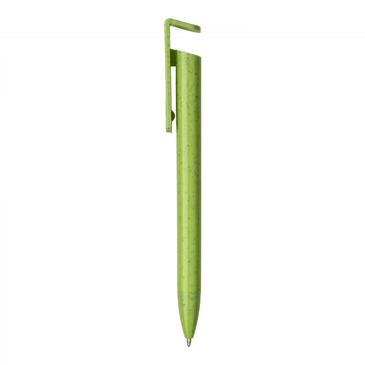 Sustainable Living Recycled Plastic and Wheat Straw Pen with phone holder