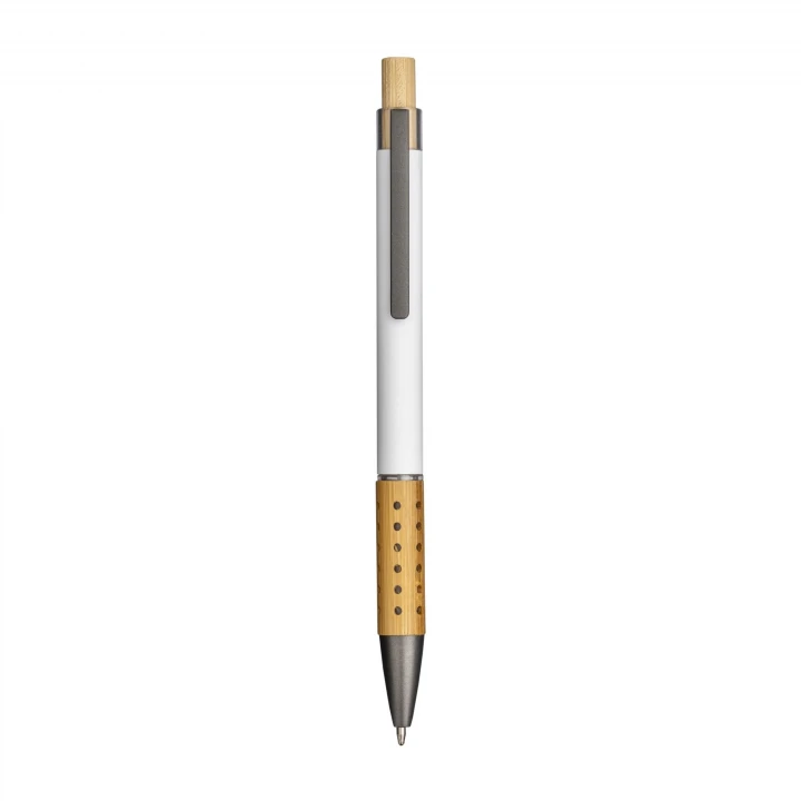 Sustainable Living Recycled Rubberised Aluminium Pen with bamboo trim