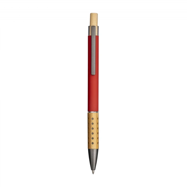 Sustainable Living Recycled Rubberised Aluminium Pen with bamboo trim