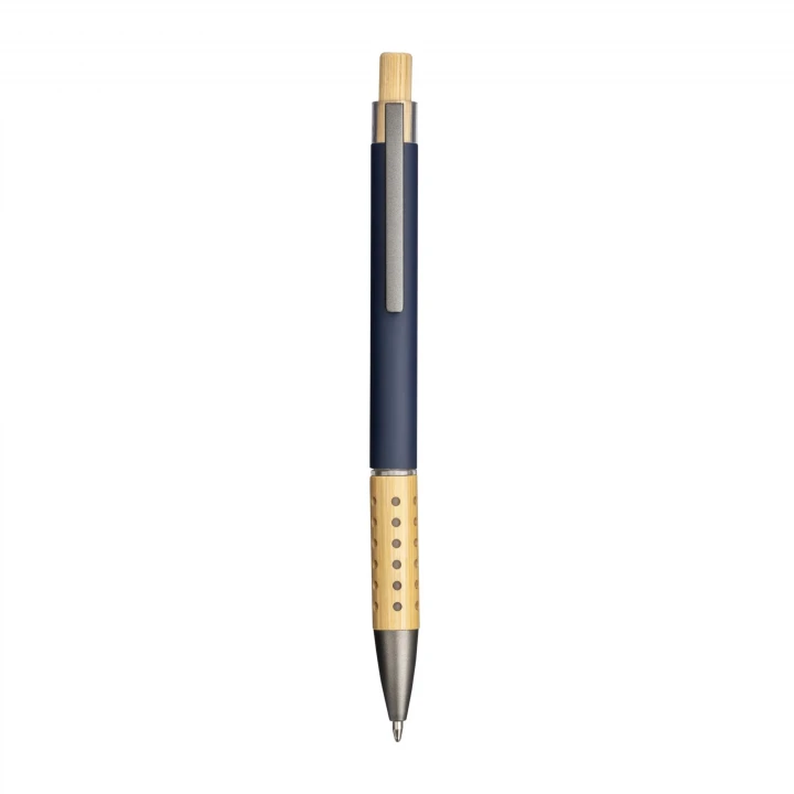 Sustainable Living Recycled Rubberised Aluminium Pen with bamboo trim