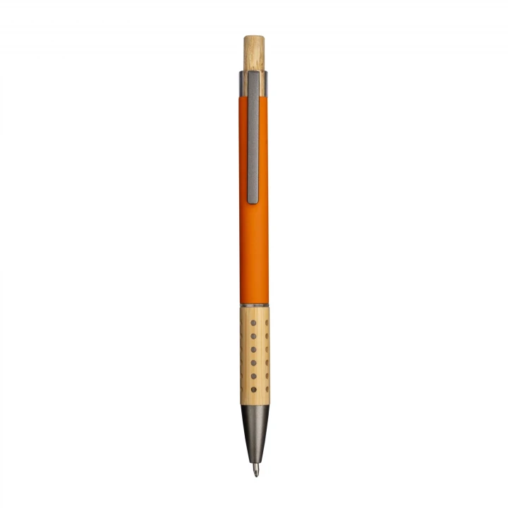 Sustainable Living Recycled Rubberised Aluminium Pen with bamboo trim