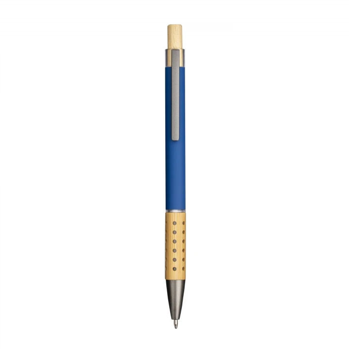Sustainable Living Recycled Rubberised Aluminium Pen with bamboo trim