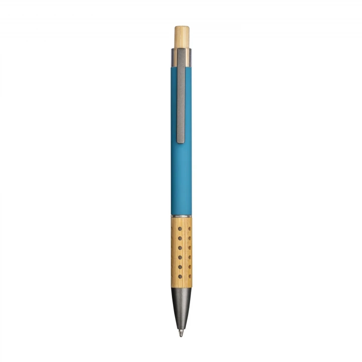 Sustainable Living Recycled Rubberised Aluminium Pen with bamboo trim