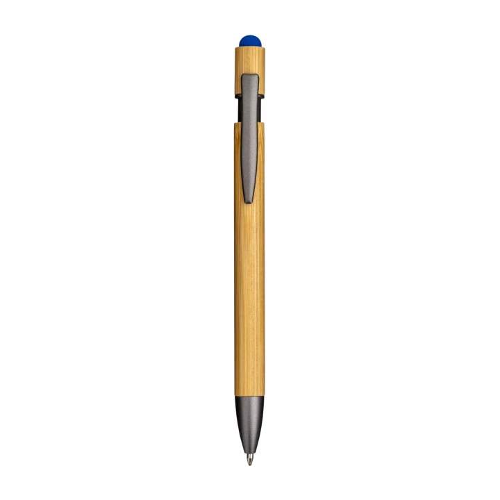 Sustainable Living Bamboo Pen with Metal Clip touch screen grommet