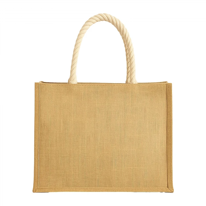Sustainable Living Trani Jute bag Coloured With Deluxe Rope Handles