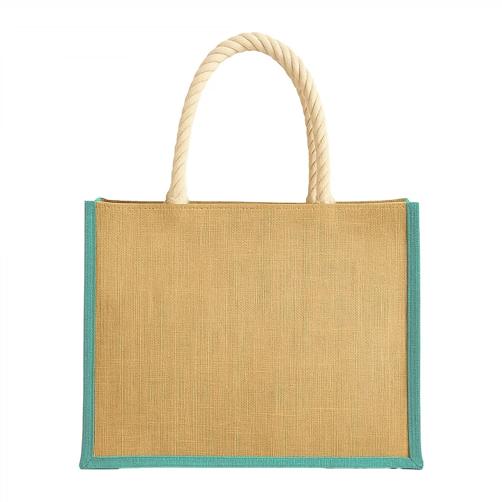 Sustainable Living Trani Jute bag Coloured With Deluxe Rope Handles