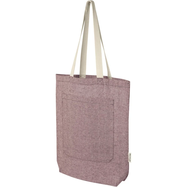 Pheebs 150 g/m² Recycled Cotton Tote Bag With Front Pocket 9L