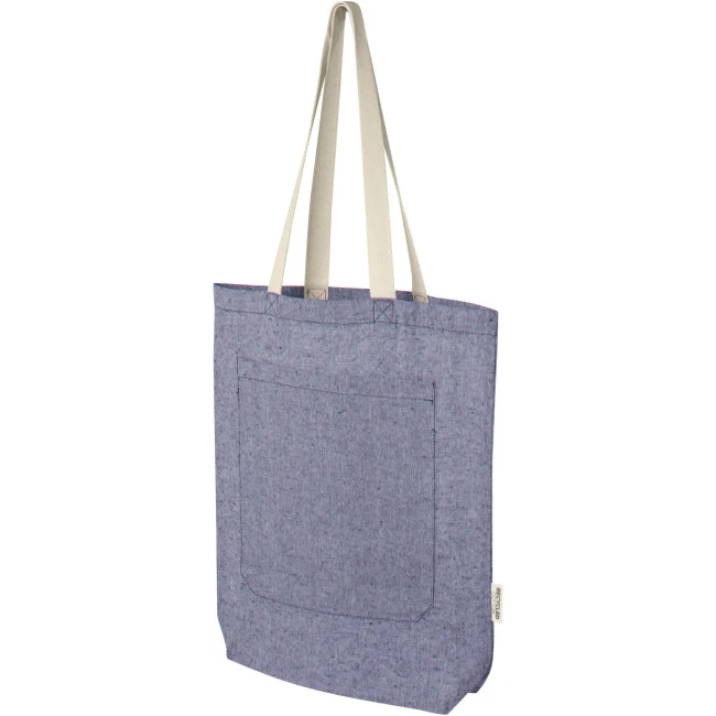 Pheebs 150 g/m² Recycled Cotton Tote Bag With Front Pocket 9L
