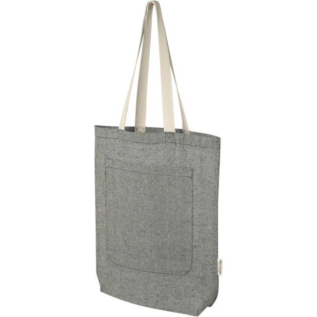 Pheebs 150 g/m² Recycled Cotton Tote Bag With Front Pocket 9L