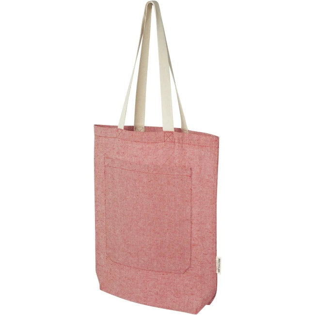 Pheebs 150 g/m² Recycled Cotton Tote Bag With Front Pocket 9L