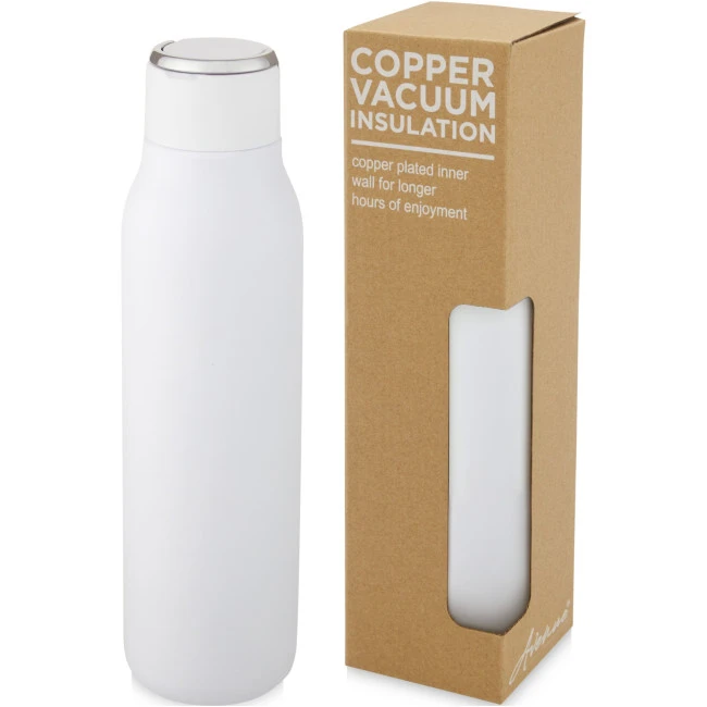 Marka Copper Vacuum Insulated Bottle With Metal Loop 600ml