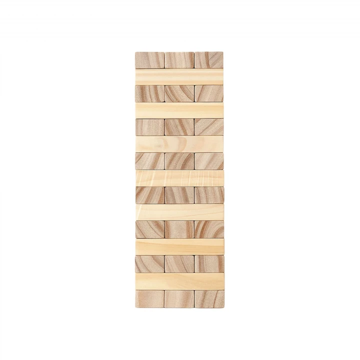 Sustainable Living Wooden Tumble Tower with Cotton Pouch