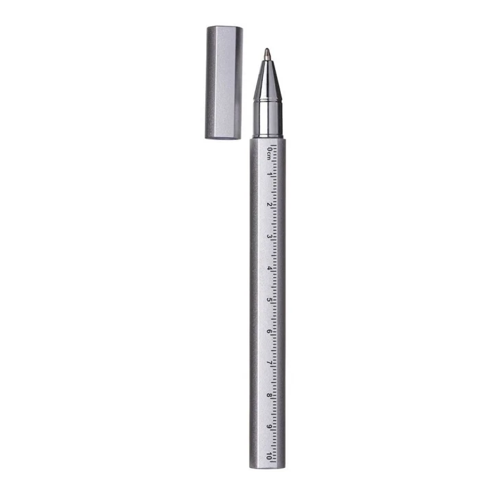 Sustainable Living Recycled Plastic Pen With Ruler and Spirit Level