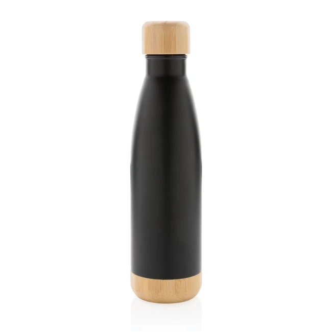 Vacuum Stainless Steel Bottle With Bamboo Lid And Bottom 520ml