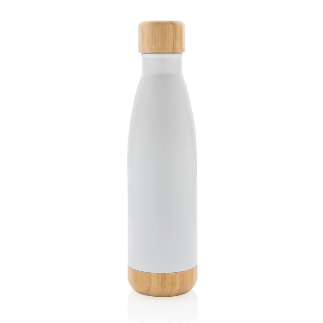 Vacuum Stainless Steel Bottle With Bamboo Lid And Bottom 520ml