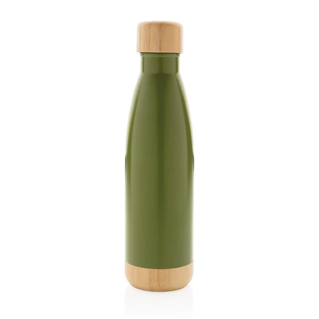 Vacuum Stainless Steel Bottle With Bamboo Lid And Bottom 520ml