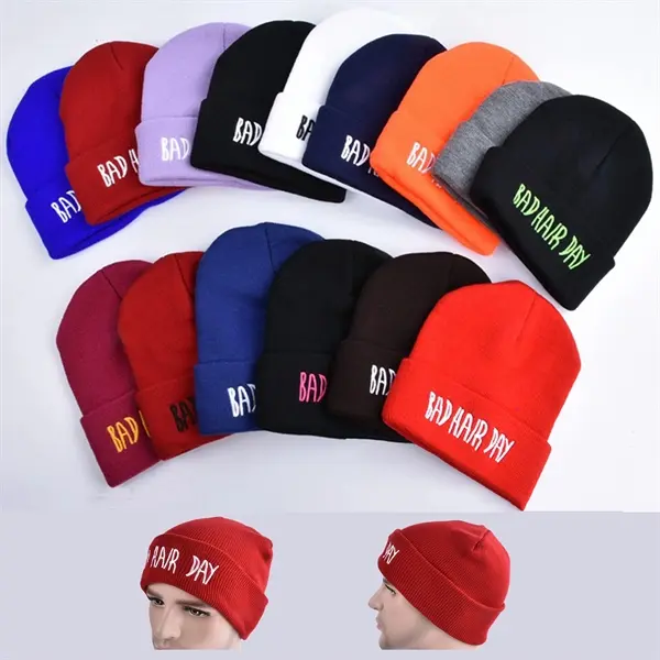 Knit Beanie/Hat With Cuff