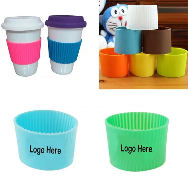 Silicone non-slip cup sleeve heat proof cup set
