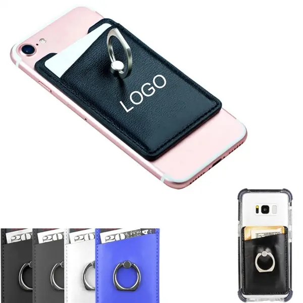 PU Cell Phone Wallet with Ring