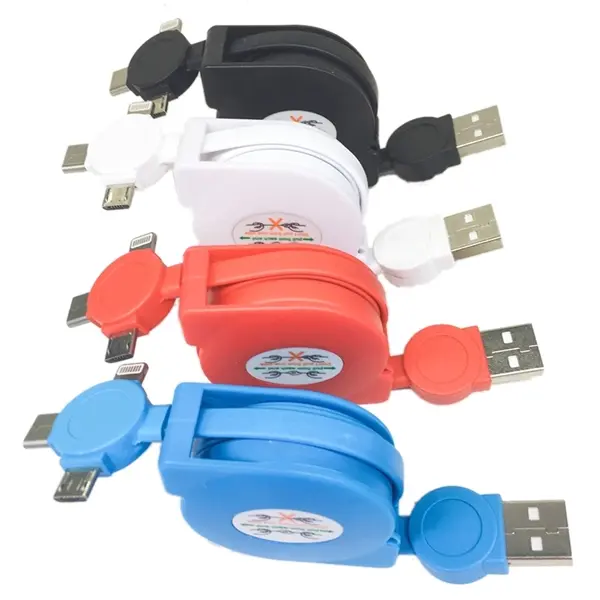 Retractable 3-in-1 Lightning & Micro USB Charging Cable