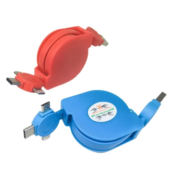 Retractable 3-in-1 Lightning & Micro USB Charging Cable