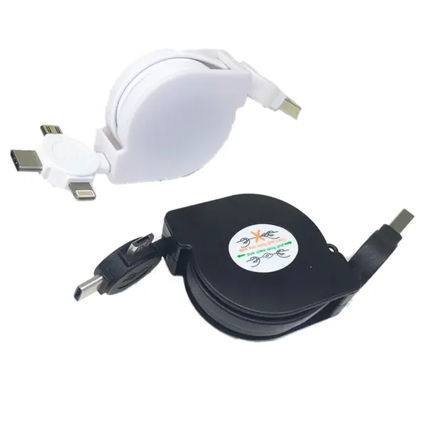 Retractable 3-in-1 Lightning & Micro USB Charging Cable