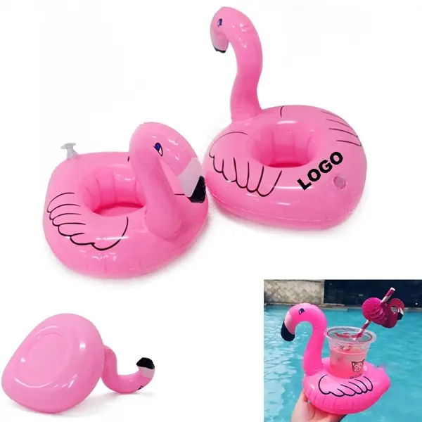 Pink Flamingo Inflatable Floating Coaster Cup Holder