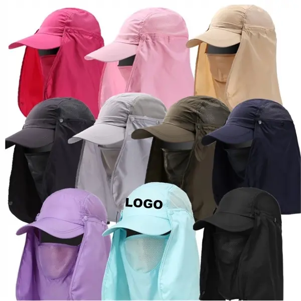 Sunscreen fishing hat with mask