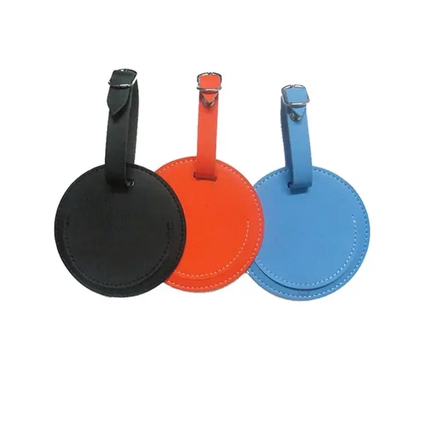 Round Leather Luggage Tag