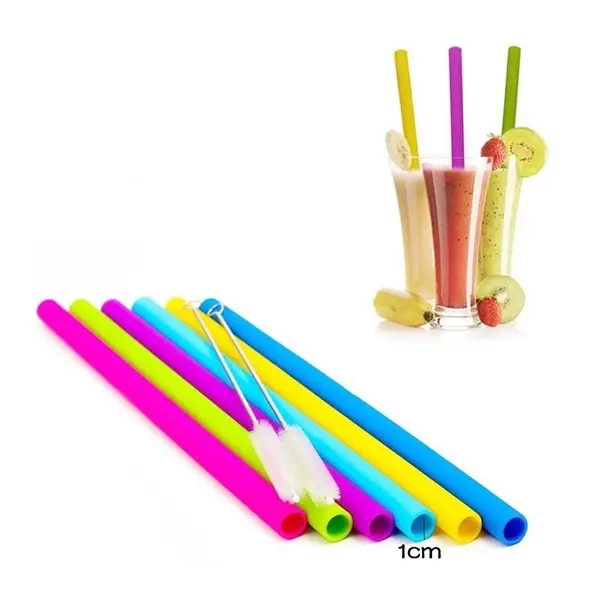 Silicone Straw with Cleaning Brush