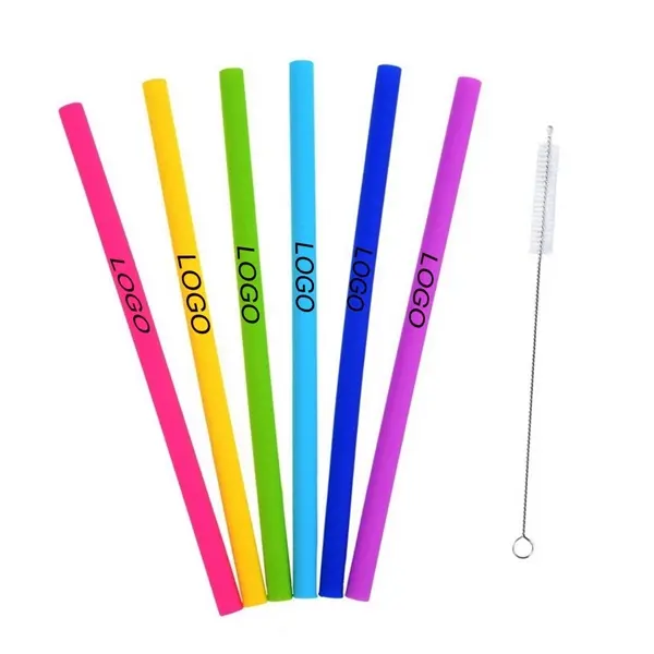 Silicone Straw with Cleaning Brush