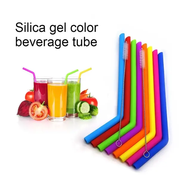 Silicone Straw with Cleaning Brush