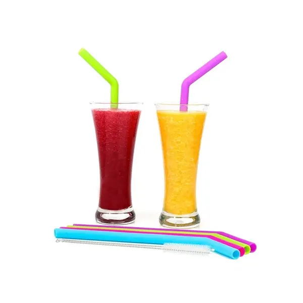 Silicone Straw with Cleaning Brush