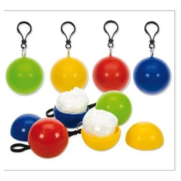 Emergency Rain Poncho Ball Key Chain